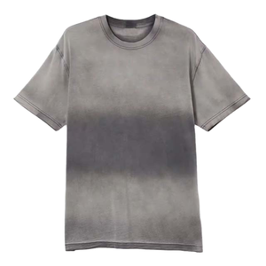 T-shirt dégradé en coton pour homme, manches courtes, col rond, coupe oversize, décontracté, personnalisable, jersey tricoté, vierge, style vintage - Product Image 6