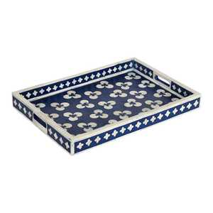 Wholesale Bone Inlay <b>Mirrored</b> Finish Modern Luxury Design <b>Rectangle</b> Shaped Serving Tray for Kitchen and Hotels Use - Product Image 2