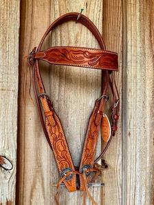 Cabezada y Pechopetral para Caballo Western de Alta Calidad, Nuevo Diseño, Cuero Crudo y Concho Teal para Montar y Entrenar - Product Image 4