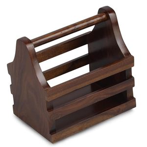 Porte-bouteilles de bière en bois moderne pour 6 bouteilles avec poignée, forme rectangulaire, organisateur de boissons multi-usages, logo personnalisé, haute qualité - Product Image 2
