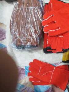 Cowhide Split Leather Elbow Double Palm Welding <b>Gloves</b> Plain Eco-Friendly Custom Industrial Construction Safety Heavy Duty - Product Image 6