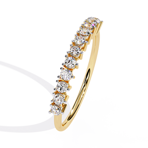 Women's Minimalist Stackable 18K Solid Gold Original Natural Round Diamond Cut Diamond Eternity Band Wedding <b>Ring</b> Set-Gift Party - Product Image 1