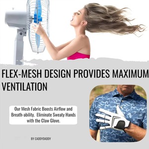 Gant de golf en cuir synthétique durable à design en maille, ventilation optimale, adhérence maximale, respirant, personnalisable avec logo - Product Image 2