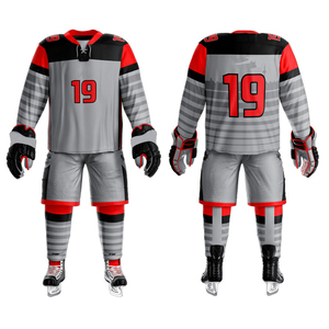 Uniformes de hockey sur glace en polyester imprimé unisexe, conçus sur mesure, vêtements de sport d'équipe, logo personnalisé, toutes tailles, fabriqués pour adultes, services OEM - Product Image 6