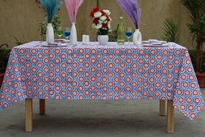 Indian Modern Handmade Premium Quality Customizable Cotton Floral Washed Printed Square Boh Creation <b>Tablecloth</b> for Home Hotel - Product Image 4