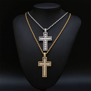 Pendentif Charme Micro-Pavé Zircon Plaqué, Coupe Ronde Brillante, Unisexe, Style Hip-Hop, Solitaire Amovible, Bijoux Fins de Luxe - Product Image 1