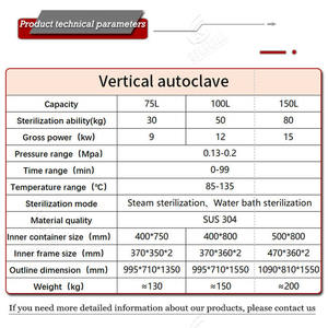 جهاز تعقيم بالبخار عمودي صغير سعة 75 لتر لتعقيم الطعام المعلب - Product Image 5