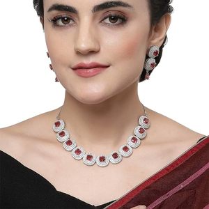 Ensemble collier et boucles d'oreilles en alliage plaqué or avec des fleurs en cristal et strass, bijoux de mariage classiques pour femmes - Product Image 1