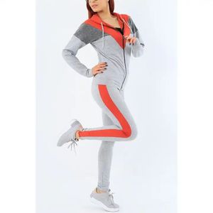 ชุดเซ็ตสเวตแพนท์วินเทจย้อมสีแบบแอซิดวอชสุดฮิต พร้อมเสื้อฮู้ดซิปปักลายสีชมพู สไตล์สตรีทแวร์สำหรับผู้หญิง - Product Image 1