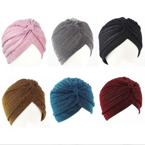 Cross-border Adult Men and <b>Women</b> Hijab Hoods Fashion Golden Silk Muslim Turban Indian <b>Cap</b> - Product Image 4