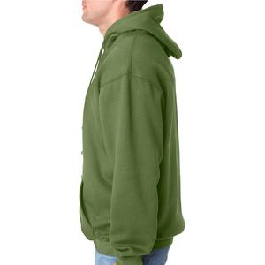 เสื้อฮู้ดดี้สีเขียวเซจพรีเมียมเนื้อหนาสำหรับผู้ชาย สกรีนโลโก้ได้ ทรงโอเวอร์ไซส์ สไตล์สตรีทแวร์ ไหล่ตก แบบสวมหัว - Product Image 4