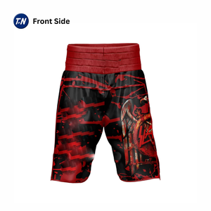 Shorts MMA pour adultes de haute qualité, imprimés par transfert thermique, avec logo avant/arrière, design ergonomique, en polyester, taille mi-haute - Product Image 3