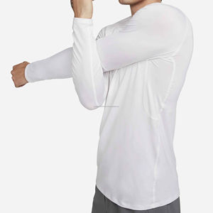 <b>Men</b> Full Sleeve Casual Tshirts Street Wear Sublimated Embroidered Knitted <b>Collarless</b> High Quality Plan Neck Top <b>Men's</b> T-<b>shirts</b> - Product Image 4
