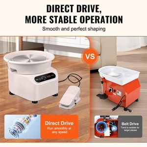 Tornio per Ceramica Fai-da-Te da 10 Pollici, Azionamento Diretto, Utensili per Modellare, Macchina Elettrica 350W per Ceramica ed Smaltatura - Product Image 3