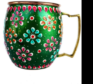Vaso de Cobre Puro Premium con Diseño Paisley, Hecho a Mano, Vaso de Cobre para Beber, Vaso de Agua Ayurvédico Tradicional, Decorativo - Product Image 5