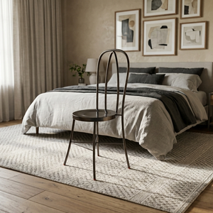 Modern <b>Iron</b> Side Chair with Elegant Curved Design for Indoor & Outdoor Use - Product Image 3