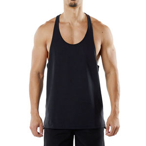 Débardeur de sport en coton respirant pour homme, style musculation, sans manches, tricoté, avec fentes latérales, grande taille - Product Image 4