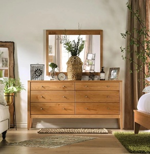 Armoire de rangement moderne de luxe à 5 tiroirs en bois massif norme ASTM couleur personnalisée de haute qualité pour la maison hôtel salon - Product Image 5