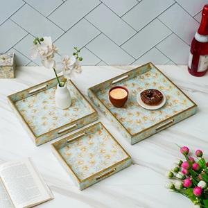 Bandeja de Mármol Blanco con Impresión UV de Lujo Personalizada de Fábrica, Bandeja de Servicio de Alta Calidad para Restaurante, Bandeja de Cocina Rústica Esmaltada - Product Image 5