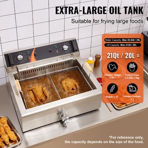 Friggitrice Elettrica Commerciale da 3000W, Singola, da Banco, per Pollo Fritto, Grande Capacità 30.6Qt/29L, con Cestello in Acciaio Inossidabile - Product Image 2