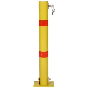 Giallo dissuasore di parcheggio con serratura a casa Garage Street decoro per auto posti di protezione palo barriera al traffico - Product Image 1