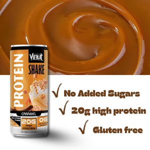 VINUT Caramel Protein Shake (Riche en protéines, sans gluten, sans sucre) 24 canettes/plateau Vente en gros Marque privée Échantillon gratuit Vietnam - Product Image 2