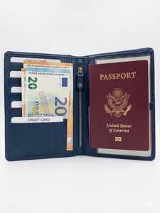 Elegante Porta Pasaportes de Cuero Genuino con Bloqueo RFID, Cartera de Viaje, Funda Ecológica para Documentos de Uso Diario - Product Image 4