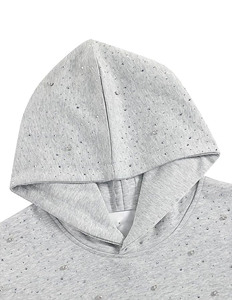 Sweat à capuche pour homme en molleton de coton avec détails en strass, doux, coupe oversize, style streetwear minimaliste, fabrication de vêtements en gros - Product Image 3
