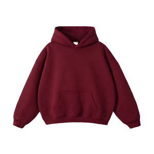 Sweat-shirt à capuche unisexe surdimensionné personnalisé, pull-over uni avec poche, coupe décontractée - Product Image 1