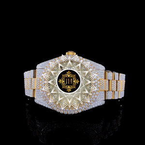 Reloj Deportivo de Moda Hip Hop para Hombre o Mujer, Caja de Aleación, Plata de Ley, Oro, con Incrustaciones de Diamantes Moissanite VVS - Product Image 1