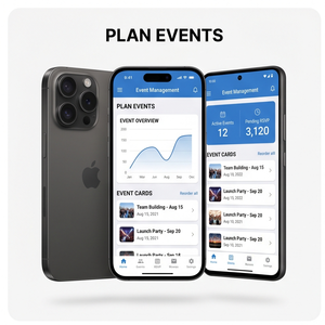 Aplicación RoyalCraft para Gestión de Eventos – Planifica Eventos, Reserva de Boletos, Lista de Invitados y Análisis de Eventos iOS/Android - Product Image 1