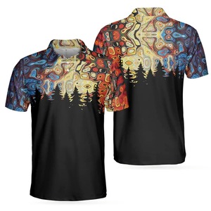 เสื้อโปโลแขนสั้นผู้ชาย ลายพิมพ์ศิลปะนามธรรม ระบายอากาศได้ดี สวมใส่สบาย ผลิตจากผ้าโพลีเอสเตอร์ทอ 100% - Product Image 1
