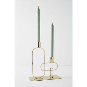 Support de bougie en métal doré de luxe à double tête, chandelier décoratif moderne pour la maison, mariage, fête, centre de table - Product Image 1
