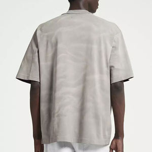 Camiseta de Algodón Gris Sólido Extra Grande para Hombre, Manga Corta, Cuello Redondo, Estilo Casual, Tejido de Punto Jersey, Corte Regular - Product Image 5