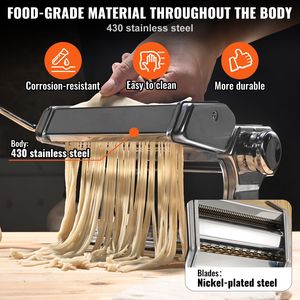 Macchina per Pasta Regolabile in Acciaio Inox con 9 Impostazioni, Rulli e Taglierina, Strumenti Manuali per Pasta - Product Image 4