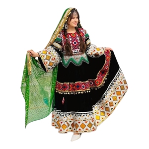 Robe afghane Kuchi de qualité supérieure, couleurs personnalisées, style indien Banjara, robes de danse du ventre, robes de fête, broderies lourdes, robe de mariée pour femmes - Product Image 1