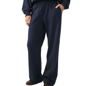 Pantalones de chándal anchos de cintura alta para mujer, informales, holgados, con cintura elástica, para descansar, venta al por mayor OEM - Product Image 4