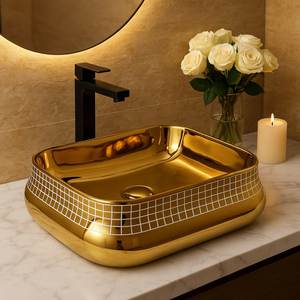 Premium Decorative Brass Wash <b>Basin</b> Handmade Bathroom Vanity Sink Elegant Durable Countertop Bowl Luxury Hotel Interior Solution - Product Image 4