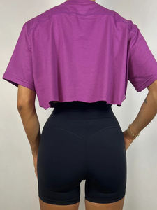 Custom Wholesale Women Crop Top Sports 100% Cotton Oversized Crop T Shirt for Women Crewneck Tee OEM Private Label - Product Image 4