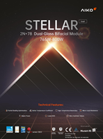 Panneau solaire AIKO STELLAR 2N+78 800W de type N, efficacité de 24,9 %, double vitrage bifacial, panneaux solaires de niveau 1, module solaire haute puissance