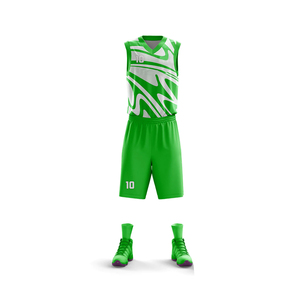 Conjunto de Uniforme de Baloncesto Sublimado Personalizado, Estampado Geométrico Morado y Blanco, Cuello en V, Sin Mangas, Absorbe la Humedad, Unisex para Adultos - Product Image 5