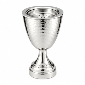 Luxury Arabic Stainless Steel Mabkhara Hammered Metal Bakhoor Burner Silver <b>Oud</b> Censer Home Fragrance <b>Diffuser</b> Wedding Decor - Product Image 1