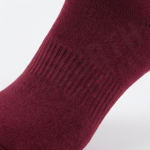 Burgundy Knee High <b>Socks</b> Solid Color Knitted Breathable Casual Wear for Adults - Product Image 5