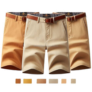 Short droit de sport Highstreet pour hommes, pantalon court de golf respirant, teint uni, durable, décontracté, 100% coton - Product Image 4