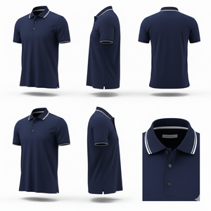 T-shirt de golf pour homme à séchage rapide, tricoté, coupe ample, couleur unie, grandes tailles, marque personnalisée, fabrication OEM, vente en gros - Product Image 3