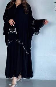 Modest Islamic Breathable <b>Abaya</b> Dress Long Sleeve Pleated Maxi Length Solid Color Women's <b>Prayer</b> Wear Wedding Elegant Loose Fit - Product Image 6