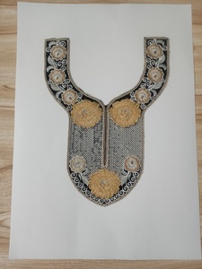Custom Embroidered Floral Neckline <b>Sew</b>-<b>On</b> <b>Patches</b> Sequins for Women's Dresses Tops Blouses Home Textiles Bulk Orders Available - Product Image 2