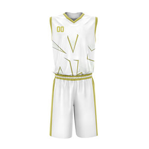 Conjunto de Uniforme de Baloncesto Sublimado Personalizado, Jersey sin Mangas con Cuello Redondo y Pantalones Cortos, Conjunto de Uniforme de Baloncesto Hecho a Medida - Product Image 5