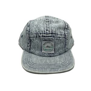 Classical Blue Acid Wash Denim 5 Panel Snap <b>Back</b> Cap and Hat With Custom Logo <b>Patch</b> for Kids - Product Image 6