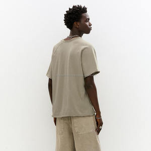 Camiseta de algodón estampada con logo de cuello redondo de gran tamaño estilo Hip Hop Vintage para hombre de nuevo diseñador - Product Image 6